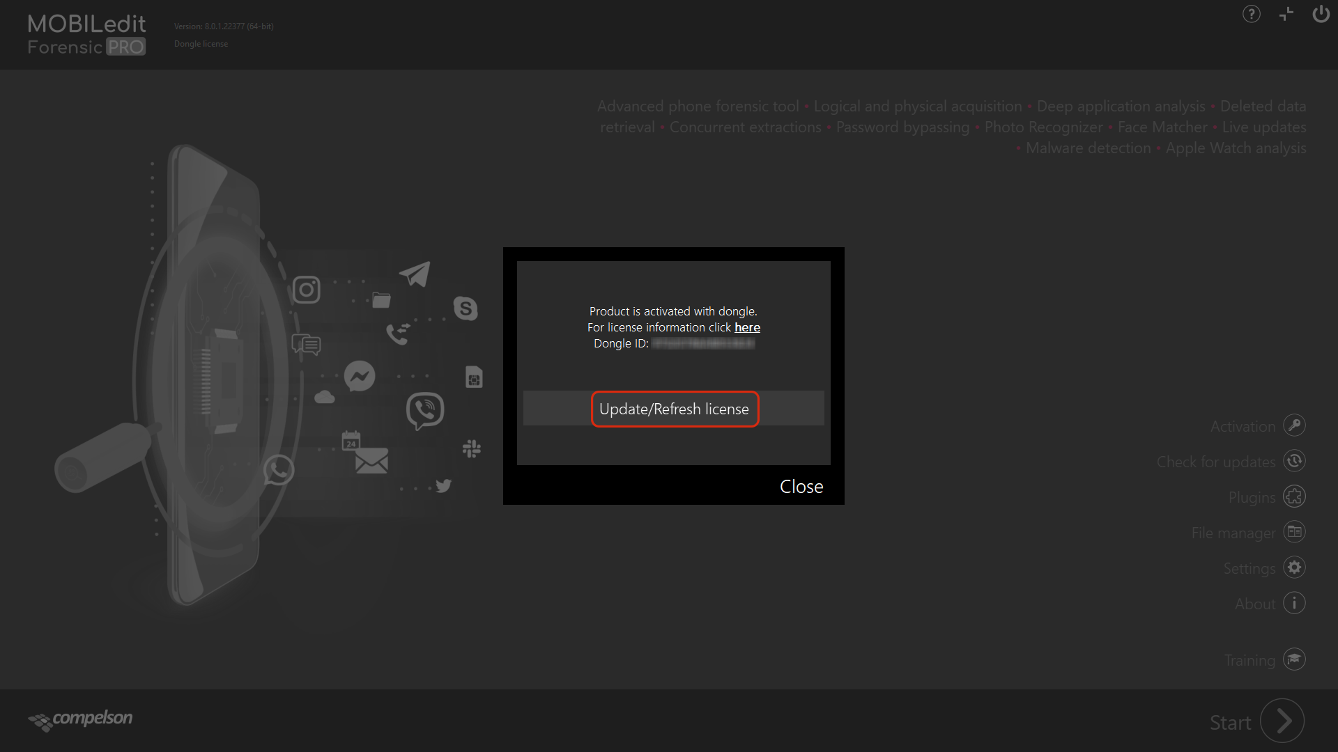 MOBILedit Forensic PRO_Dongle license_2_Update-Refresh license_Ver.8.0.1.22377_Update-Refresh license_Selected.png